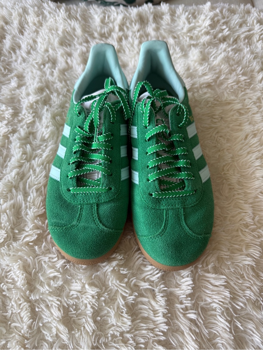Adidas GAZELLE Suede Sneakers Green with White Stripes
